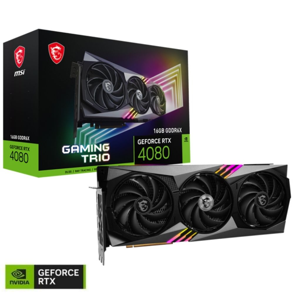 MSI GeForce RTX 4080 16GB GAMING TRIO 16GB GDDR6X 256Bit DX12 DLSS 3 Gaming (Oyuncu) Ekran Kartı