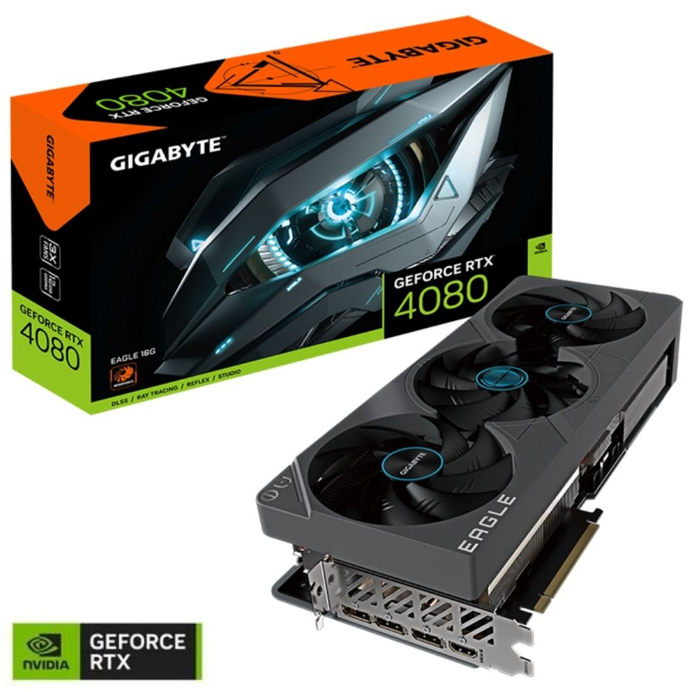 Gigabyte GeForce RTX 4080 16GB Eagle GV-N4080EAGLE-16GD 16GB GDDR6X 256Bit DX12 DLSS 3 Gaming (Oyuncu) Ekran Kartı