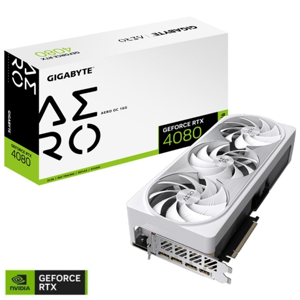 Gigabyte GeForce RTX 4080 16GB Aero OC GV-N4080AERO OC-16GD 16GB GDDR6X 256Bit DX12 DLSS 3 Gaming (Oyuncu) Ekran Kartı