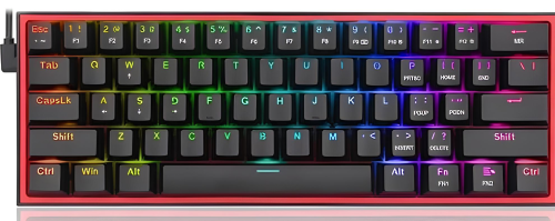 Redragon K617 Fizz RGB Red Switch Kablolu Siyah Compact Gaming (Oyuncu) Klavye