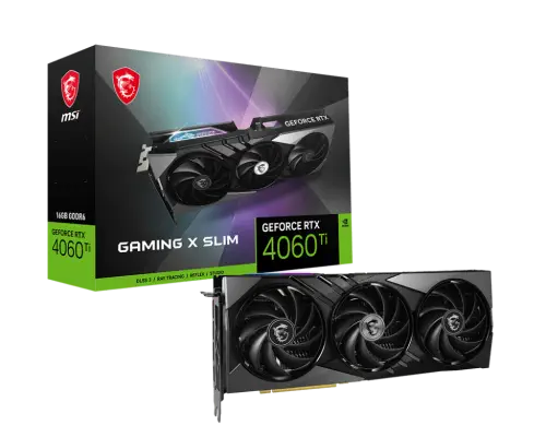 MSI GeForce RTX 4060 Ti GAMING X SLIM 16G GDDR6 128Bit DX12 DLSS 3 Gaming (Oyuncu) Ekran Kartı