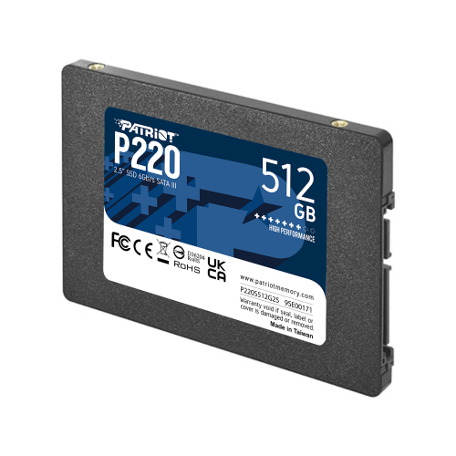Patriot P220 512GB 550/500MB/s 2.5″ SATA3 SSD Disk (P220S512G25)