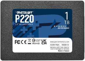 Patriot P220 1TB 550/500MB/s 2.5″ SATA3 SSD Disk (P220S1TB25)