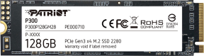 Patriot P300 128GB 1600/600MB/s NVMe M.2 SSD Disk (P300P128GM28)