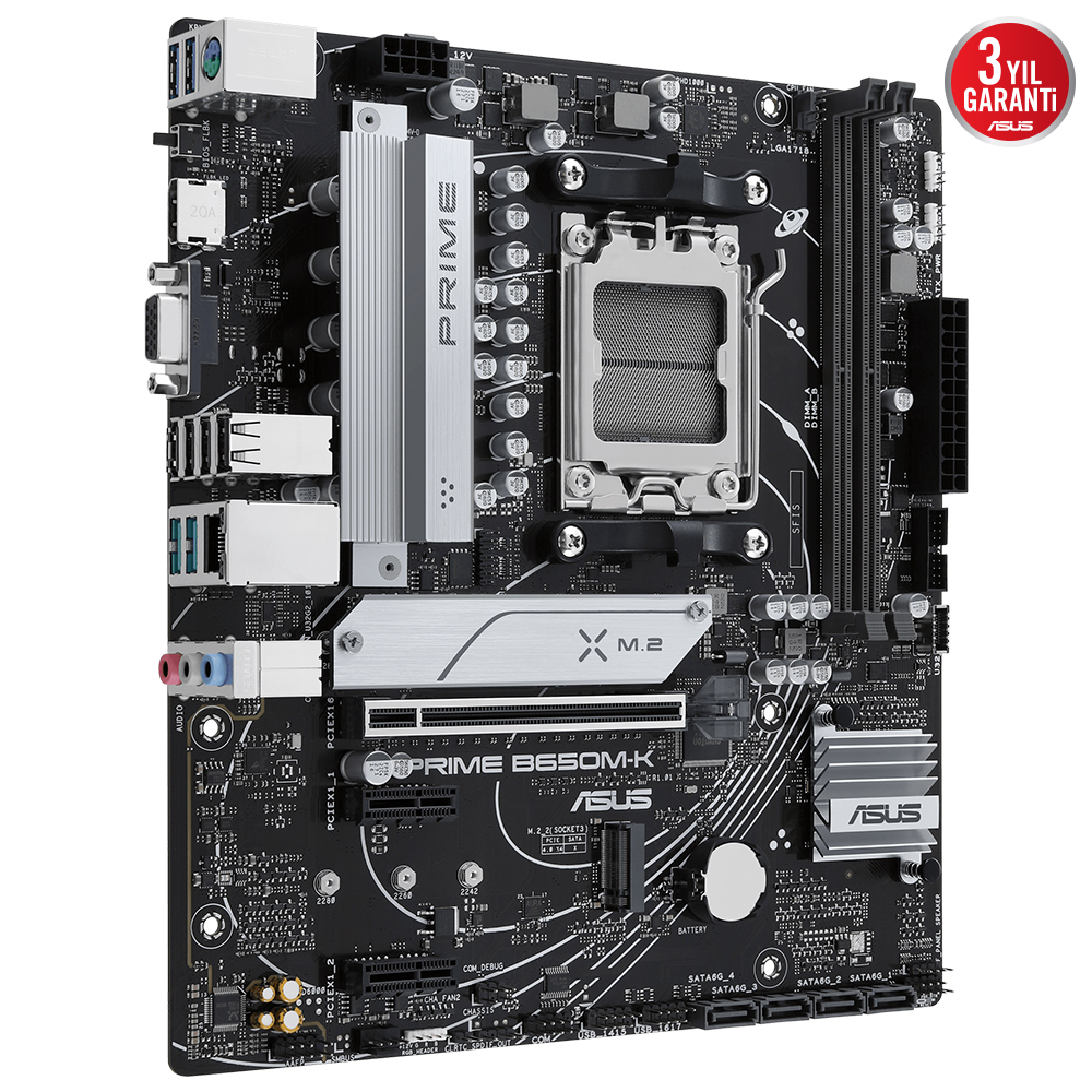 ASUS Prime B650M-K AMD B650 AM5 Soket DDR5 6400MHz Micro-ATX Anakart