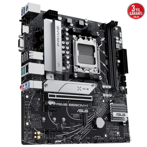 Asus Prime B650M-K AMD B650 AM5 Soket DDR5 6400MHz Micro-ATX Anakart