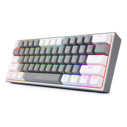 Redragon K617 Fizz RGB Red Switch Kablolu Gri / Beyaz Compact Gaming (Oyuncu) Klavye