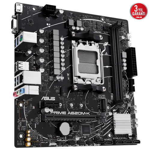 Asus Prime A620M-K AMD A620 AM5 Soket DDR5 6400(OC)MHz mATX Anakart