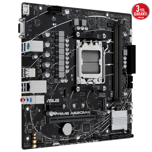 ASUS Prime A620M-K AMD A620 AM5 Soket DDR5 6400(OC)MHz mATX Anakart