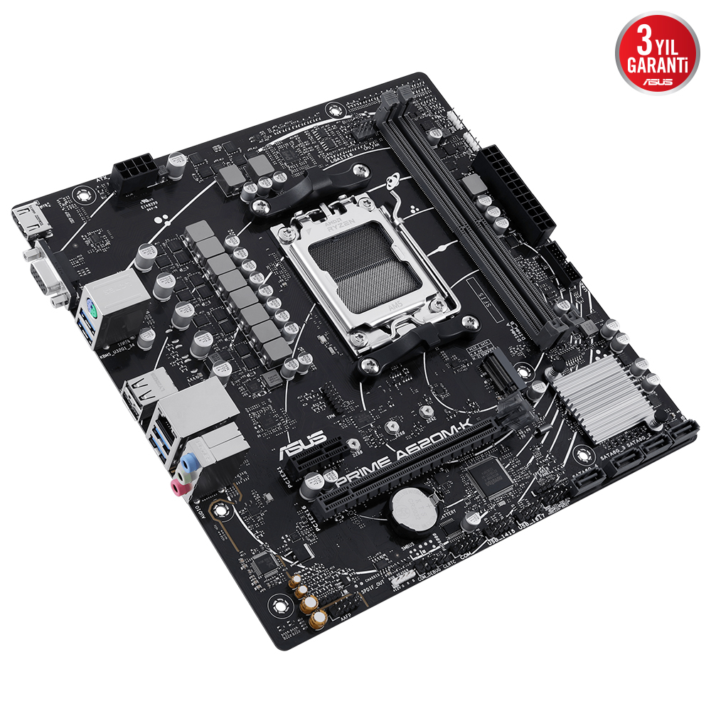 ASUS Prime A620M-K AMD A620 AM5 Soket DDR5 6400(OC)MHz mATX Anakart