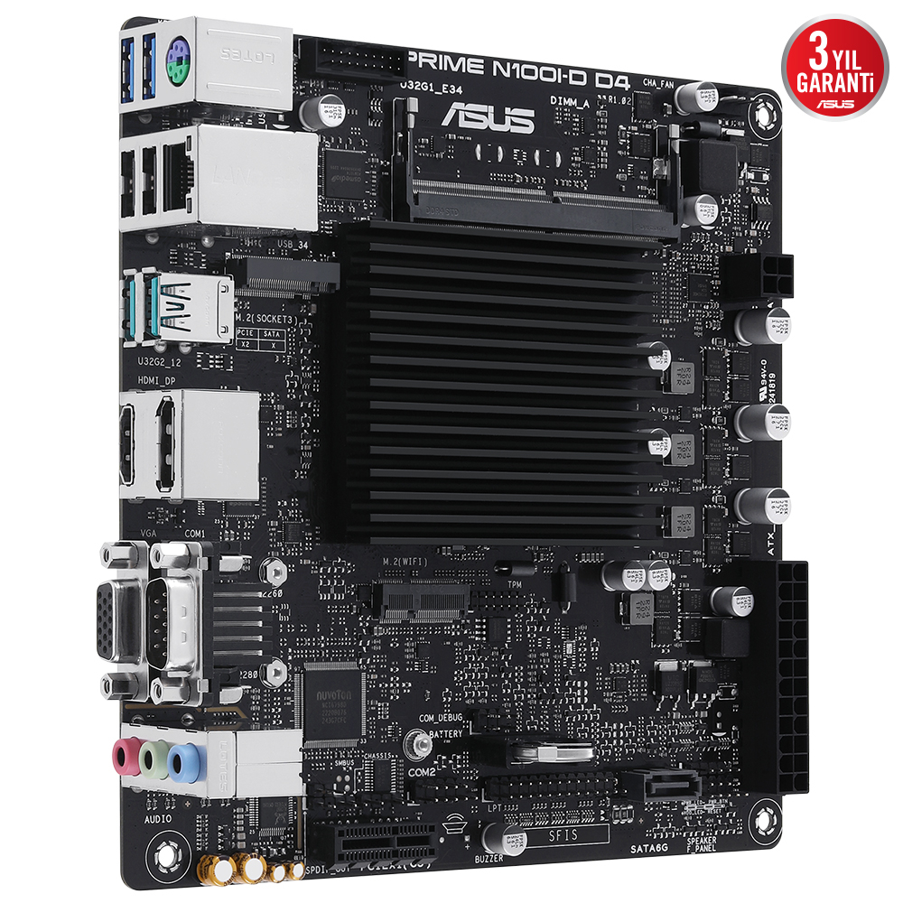 ASUS Prime N100I-D D4-CSM Intel N100 DDR4 3200Mhz Mini ITX Anakart