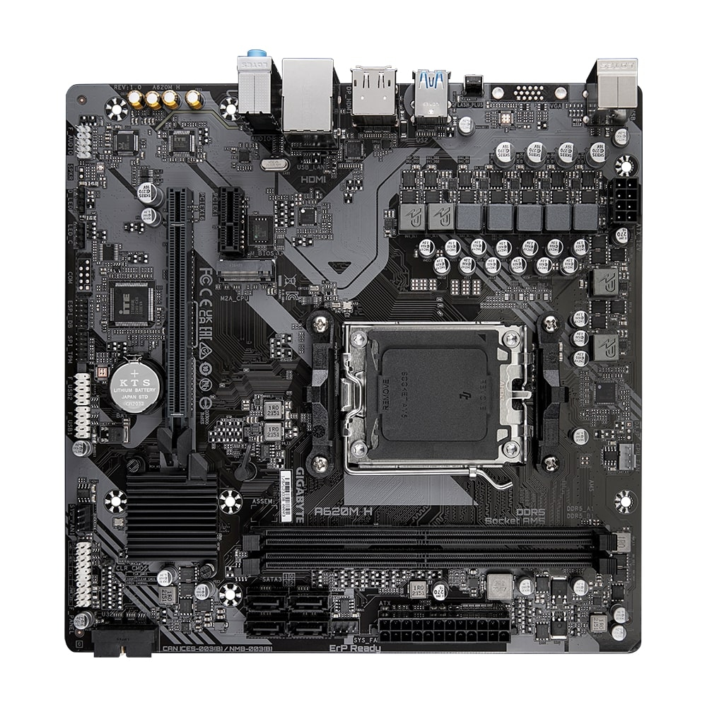 Gigabyte A620M H AMD A620 Soket AM5 DDR5 6400(OC)MHz mATX Gaming (Oyuncu) Anakart