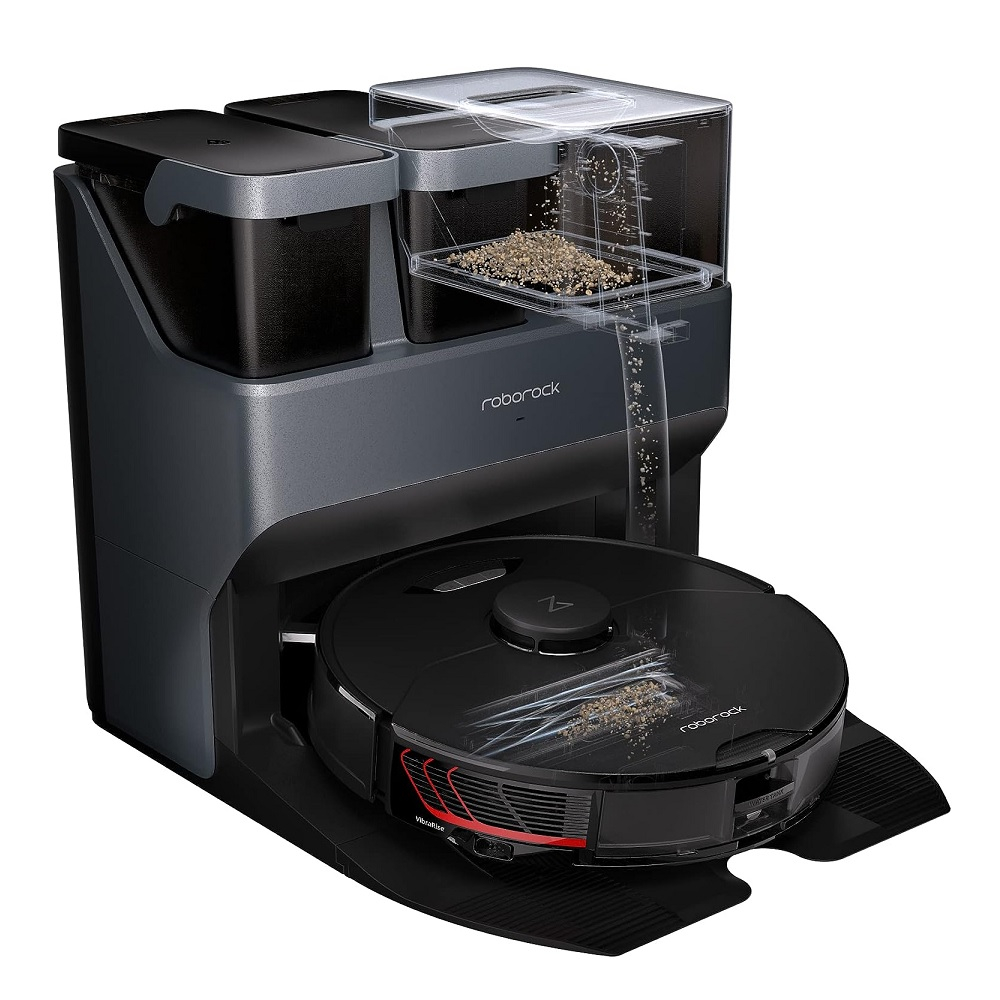 Roborock S7 MaxV Ultra Çöp İstasyonlu Vacuum Mop Akıllı Robot Süpürge Siyah