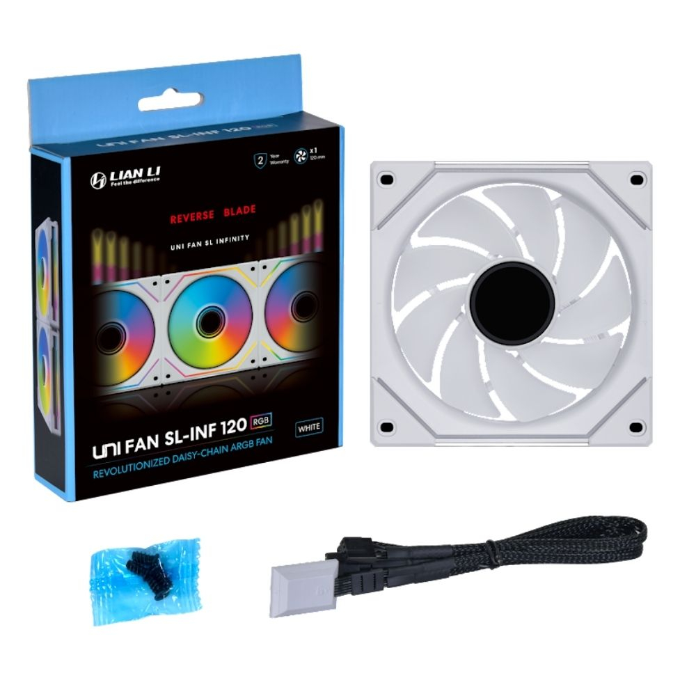 LIAN LI UNI FAN SL-INFINITY REVERSE 120mm RGB Beyaz Kasa Fanı