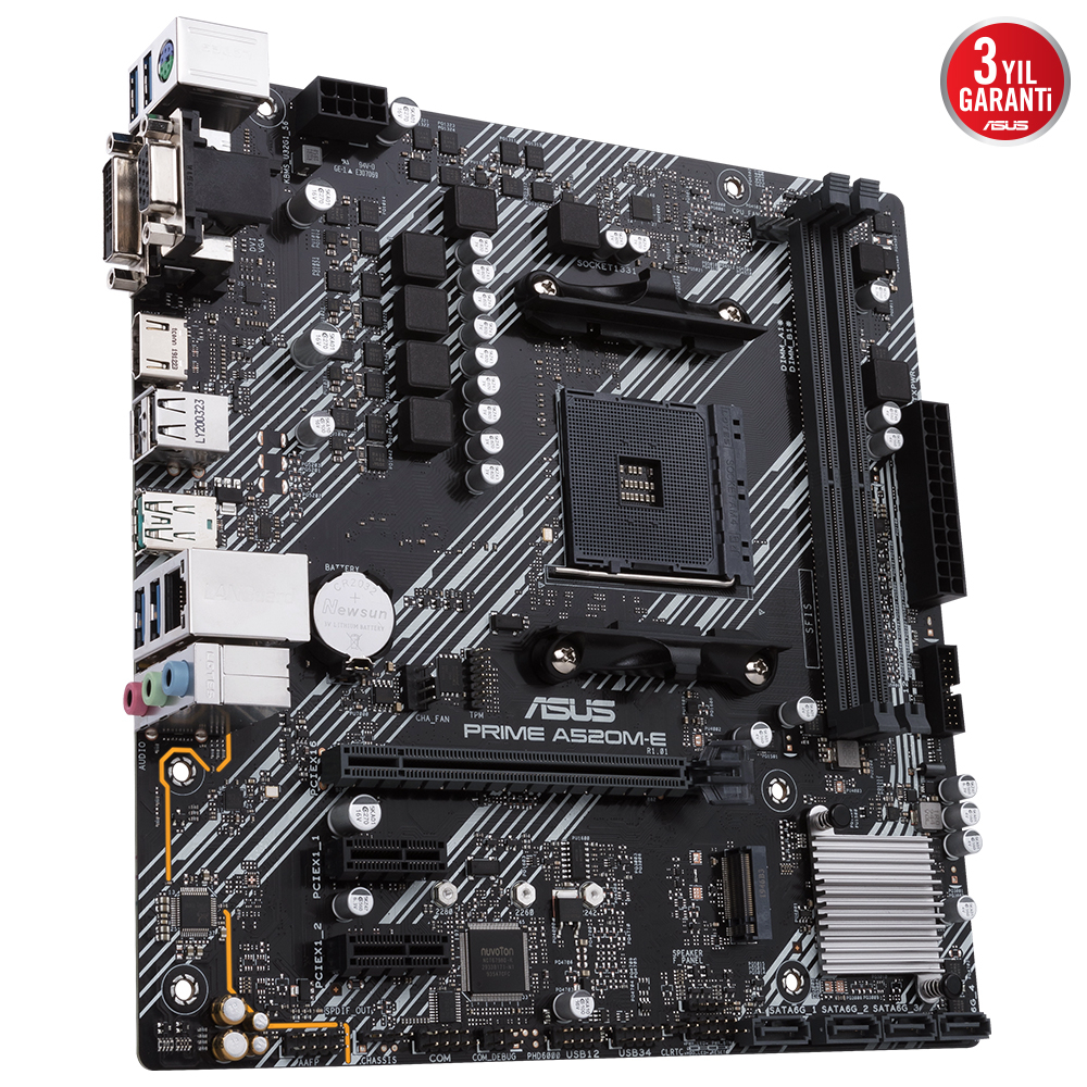 ASUS Prime A520M-E CSM AMD Soket AM4 DDR4 4400MHz mATX Gaming (Oyuncu) Anakart