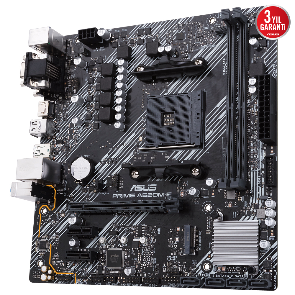 ASUS Prime A520M-E CSM AMD Soket AM4 DDR4 4400MHz mATX Gaming (Oyuncu) Anakart