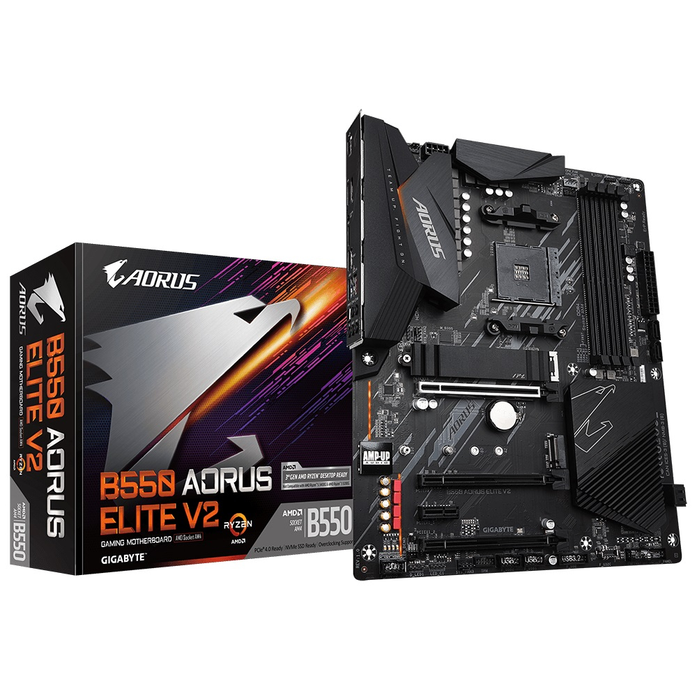 Gigabyte Aorus B550 Elite V2 AMD Soket AM4 DDR4 4733(OC)Mhz ATX Gaming (Oyuncu) Anakart