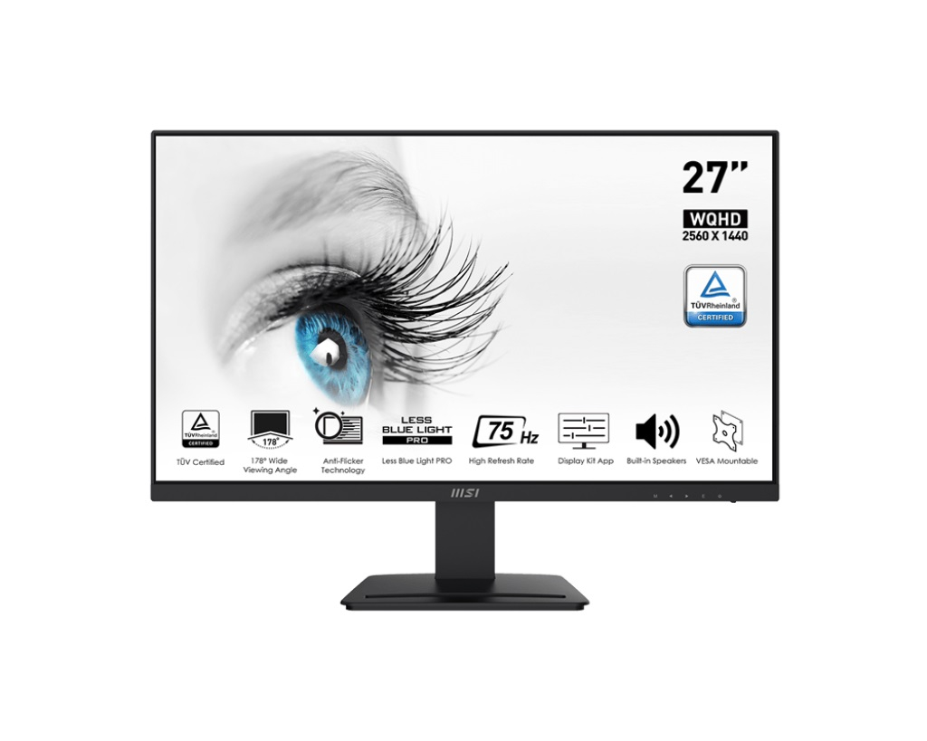 MSI Pro MP273QV 27″ 1ms 75Hz Adaptive-Sync VA Anti-Glare WQHD Monitör