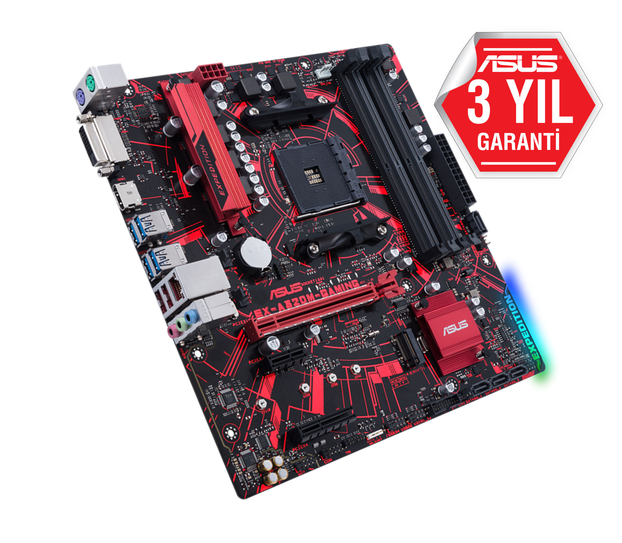 ASUS EX-A320M-Gaming AMD A320 Soket AM4 DDR4 3200(OC)MHz mATX Gaming (Oyuncu) Anakart