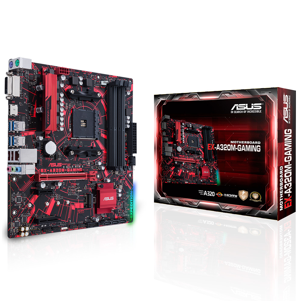 ASUS EX-A320M-Gaming AMD A320 Soket AM4 DDR4 3200(OC)MHz mATX Gaming (Oyuncu) Anakart