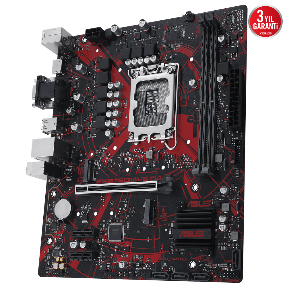 ASUS EX-B760M-V5 D4-CSM Intel B760 Soket 1700 DDR4 5333(OC)MHz mATX Gaming (Oyuncu) Anakart