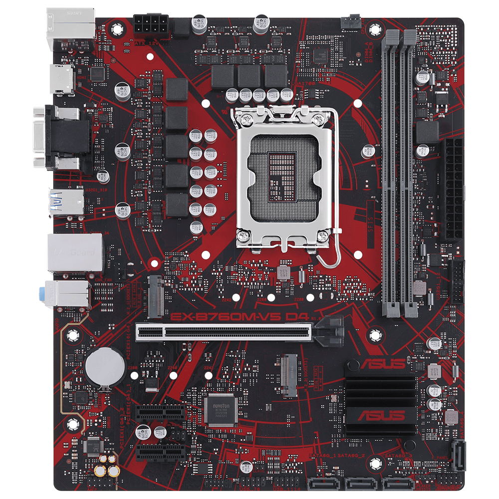 ASUS EX-B760M-V5 D4-CSM Intel B760 Soket 1700 DDR4 5333(OC)MHz mATX Gaming (Oyuncu) Anakart
