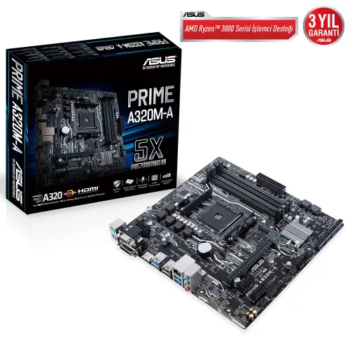 ASUS Prime A320M-A AMD A320 Soket AM4 DDR4 3200(OC)MHz mATX Anakart