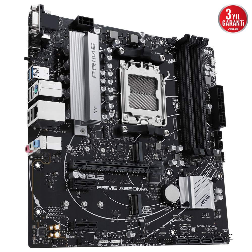 ASUS PRIME A620M-A-CSM AMD A620 Soket AM5 DDR5 6400(OC)MHz mATX Anakart
