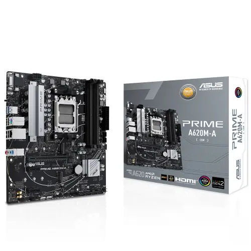 ASUS PRIME A620M-A-CSM AMD A620 Soket AM5 DDR5 6400(OC)MHz mATX Anakart
