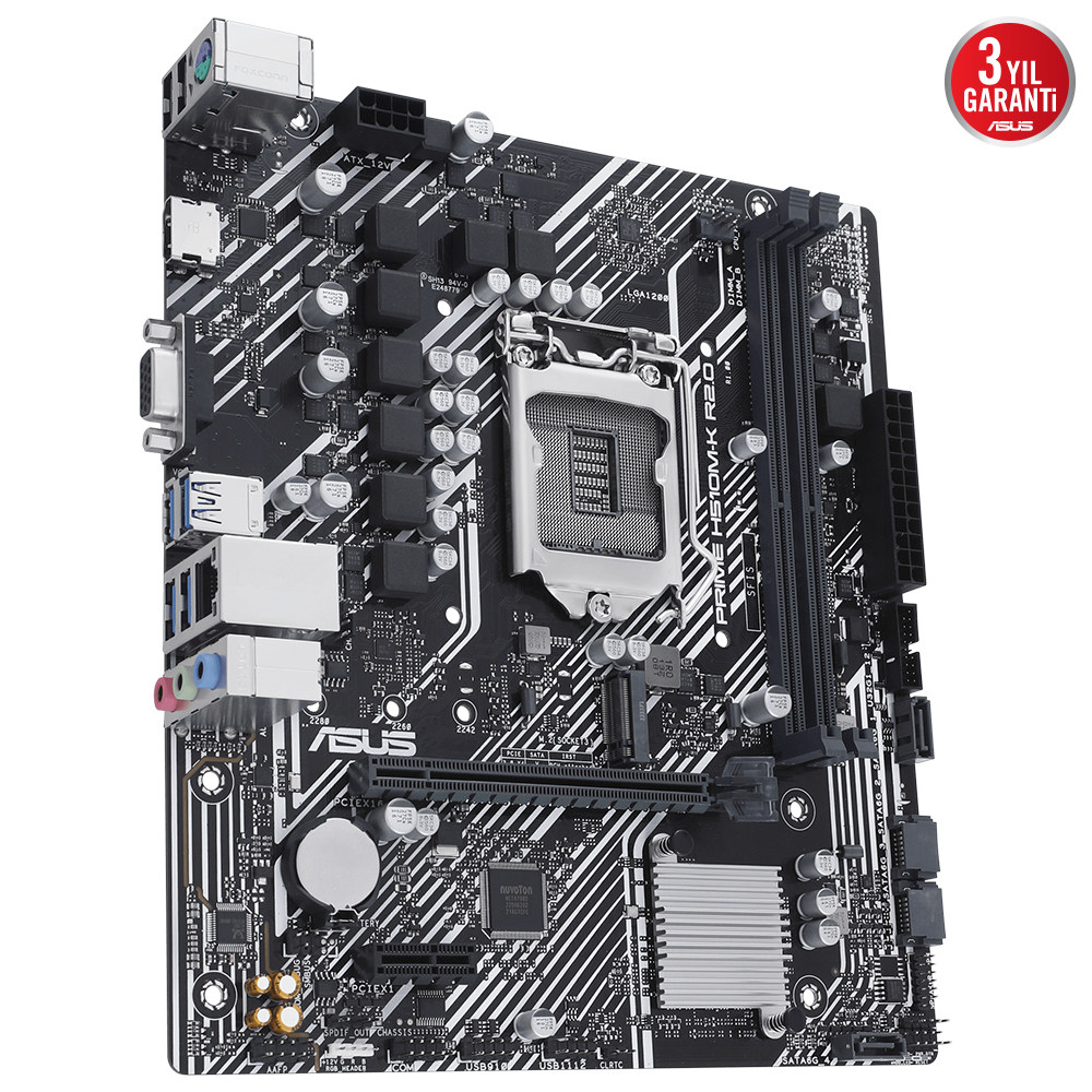 ASUS PRIME H510M-K R2.0 Intel H510 Soket 1200 DDR4 3200(OC)MHz mATX Gaming (Oyuncu) Anakart