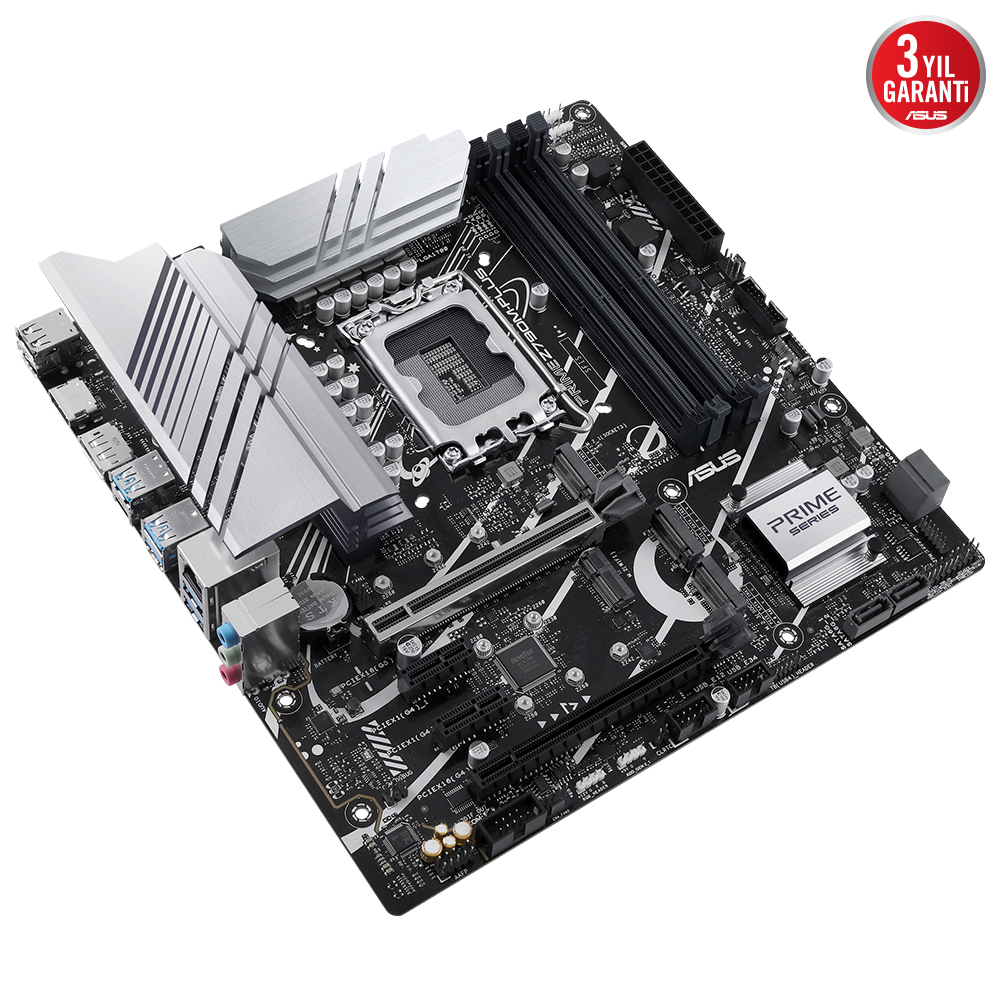 ASUS Prime Z790M-Plus Intel Z790 Soket 1700 DDR5 7200(OC)MHz mATX Gaming (Oyuncu) Anakart