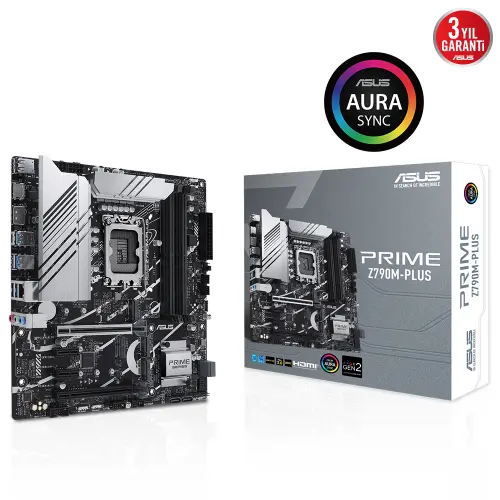 ASUS Prime Z790M-Plus Intel Z790 Soket 1700 DDR5 7200(OC)MHz mATX Gaming (Oyuncu) Anakart