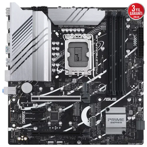 Asus Prime Z790M-Plus Intel Z790 Soket 1700 DDR5 7200(OC)MHz mATX Gaming (Oyuncu) Anakart