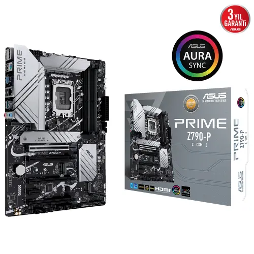 ASUS Prime Z790-P-CSM Intel Z790 Soket 1700 DDR5 7200(OC)MHz ATX Gaming (Oyuncu) Anakart