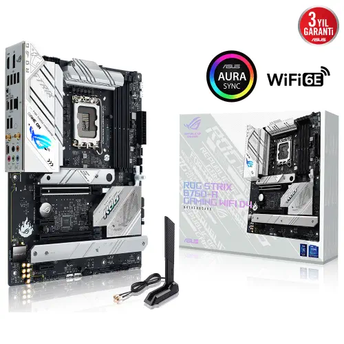 Asus ROG STRIX B760-A GAMING WIFI D4 Intel B760 Soket 1700 DDR4 5333(OC)MHz ATX Gaming (Oyuncu) Anakart
