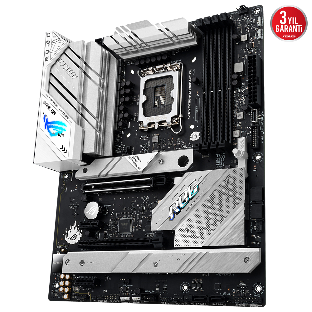 ASUS ROG STRIX B760-A GAMING WIFI D4 Intel B760 Soket 1700 DDR4 5333(OC)MHz ATX Gaming (Oyuncu) Anakart
