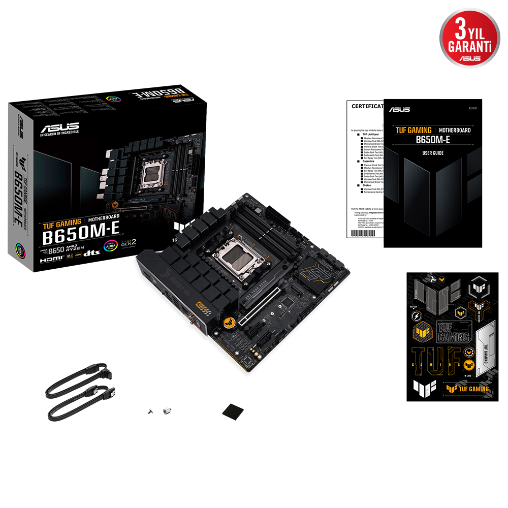 ASUS Tuf Gaming B650M-E AMD B650 AM5 Soket DDR5 6400 Micro ATX Anakart