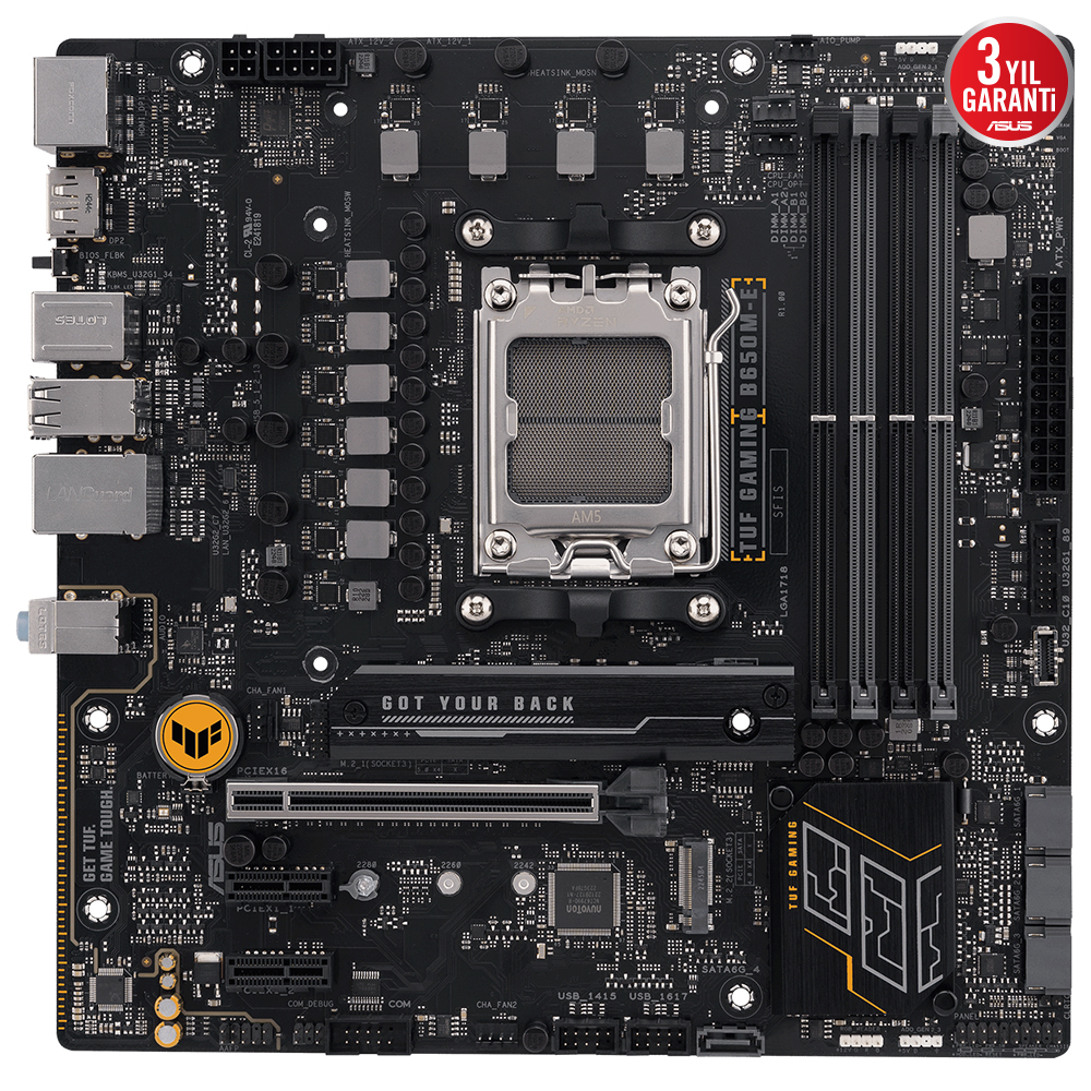 ASUS Tuf Gaming B650M-E AMD B650 AM5 Soket DDR5 6400 Micro ATX Anakart