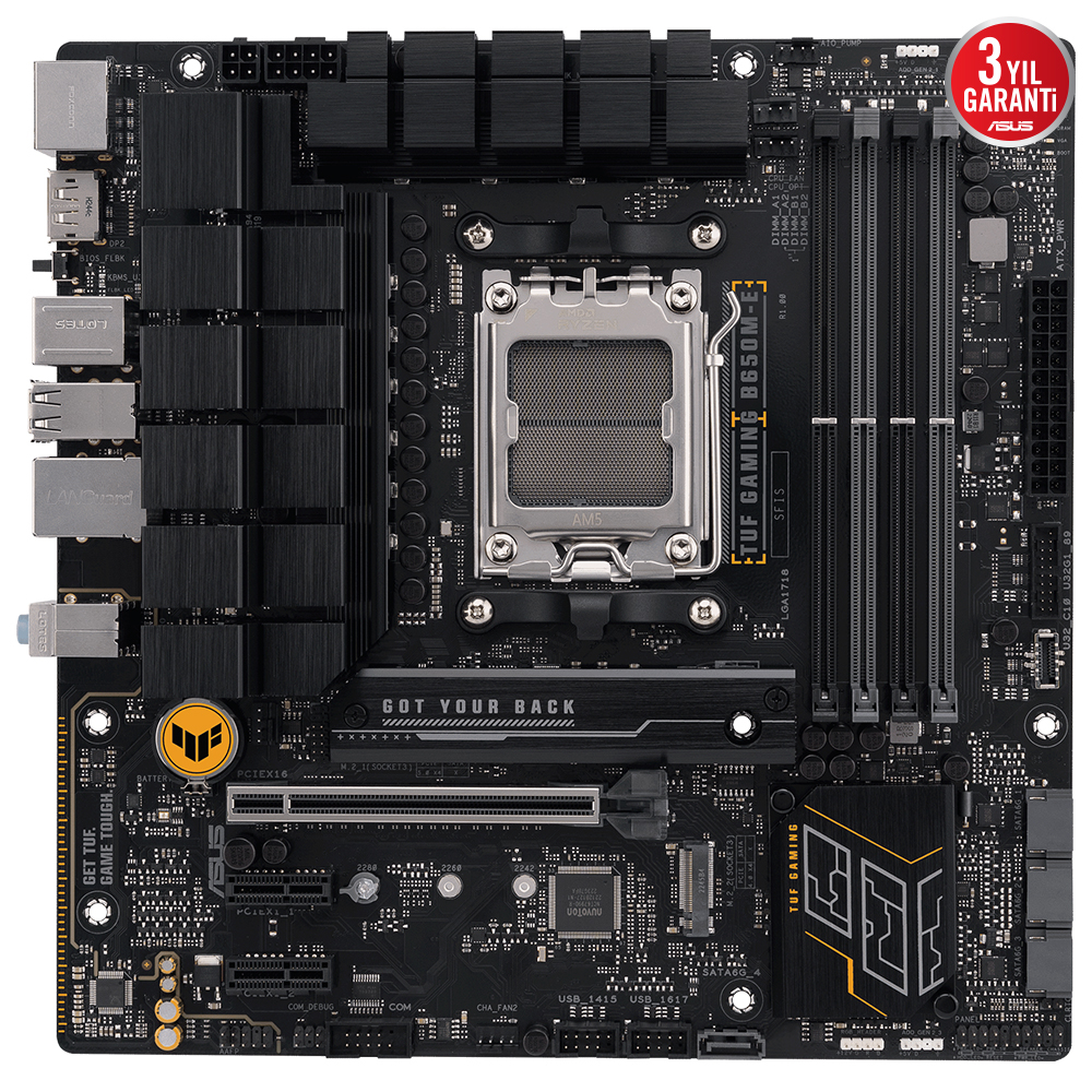 ASUS Tuf Gaming B650M-E AMD B650 AM5 Soket DDR5 6400 Micro ATX Anakart