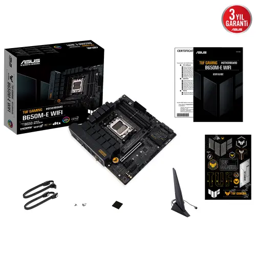 ASUS Tuf Gaming B650M-E Wifi AMD B650 AM5 Soket DDR5 6400 Micro ATX Anakart
