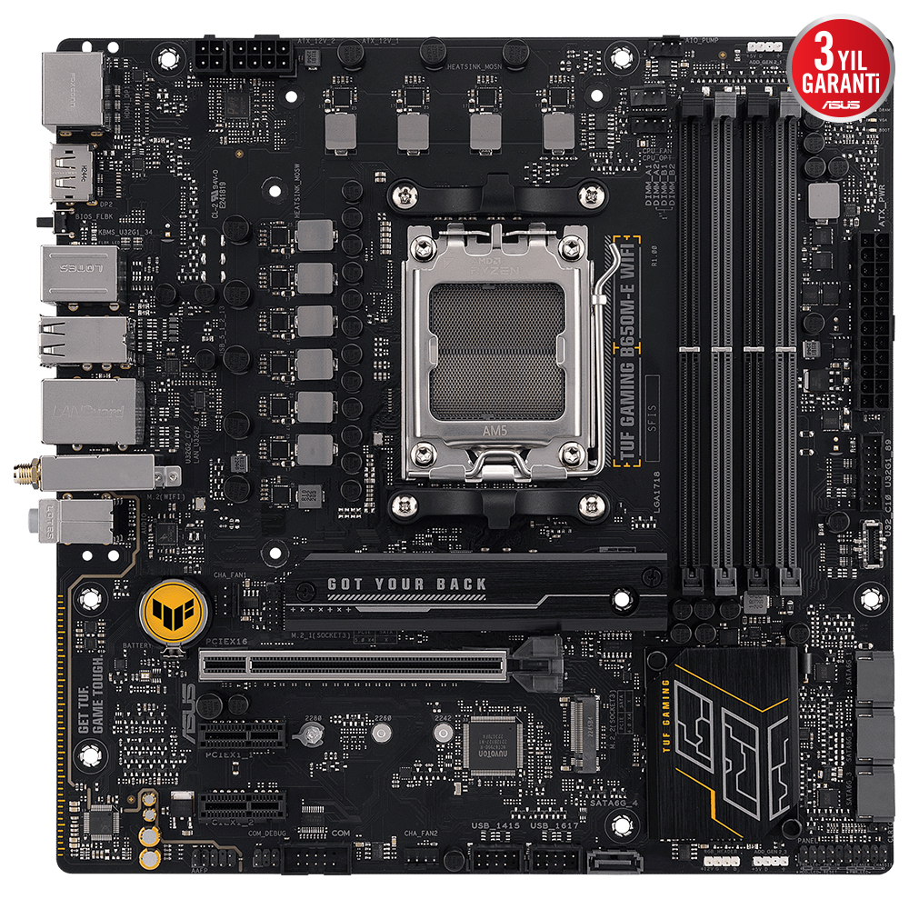 ASUS Tuf Gaming B650M-E Wifi AMD B650 AM5 Soket DDR5 6400 Micro ATX Anakart