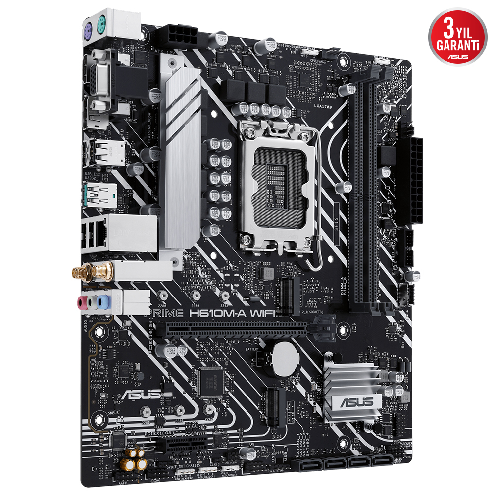 ASUS Prime H610M-A WIFI D5 Intel H610 Soket 1700 DDR5 5600MHz mATX Gaming (Oyuncu) Anakart