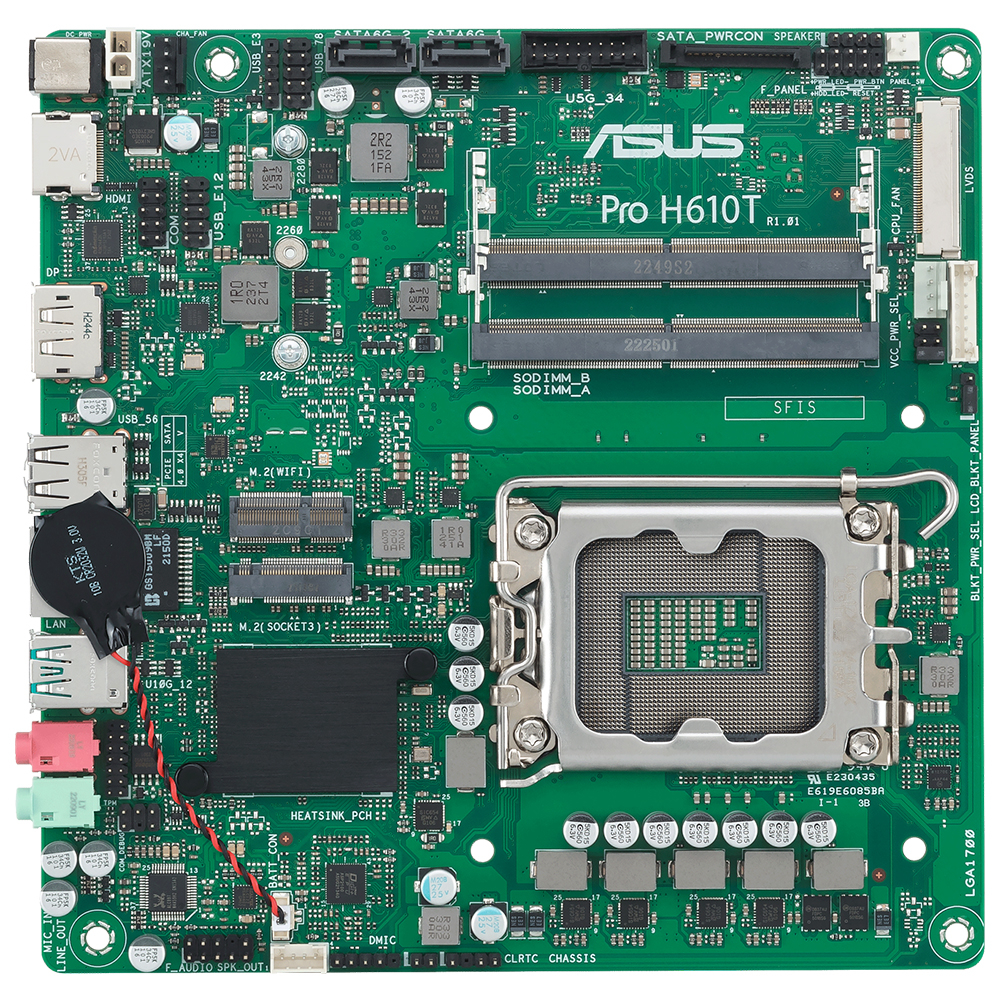 ASUS Pro H610T-CSM LGA1700 DDR5 5600Mhz Mını-ITX Anakart