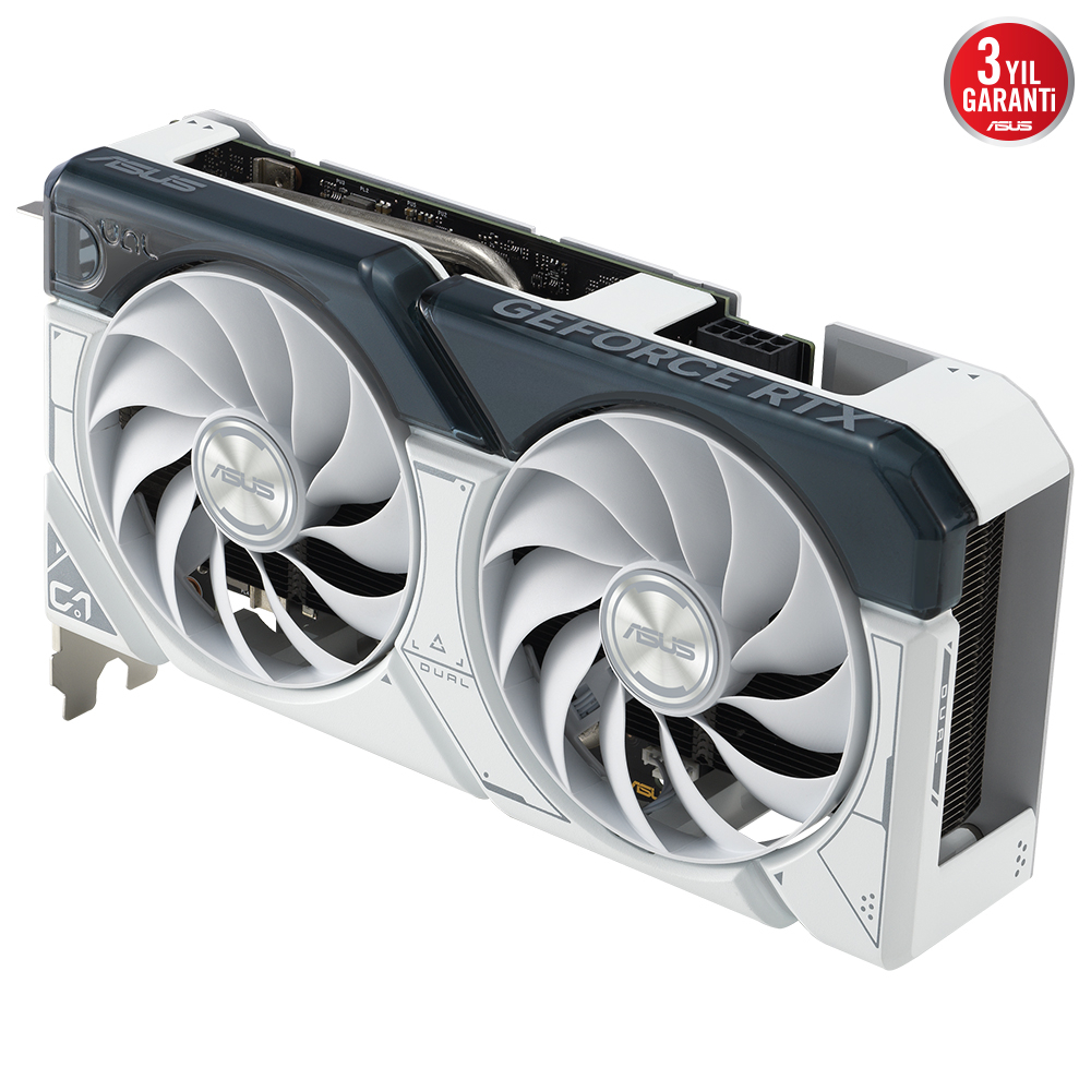 ASUS Dual GeForce RTX 4060 OC DUAL-RTX4060-O8G-WHITE 8GB GDDR6 128Bit DX12 DLSS 3 Gaming (Oyuncu) Ekran Kartı