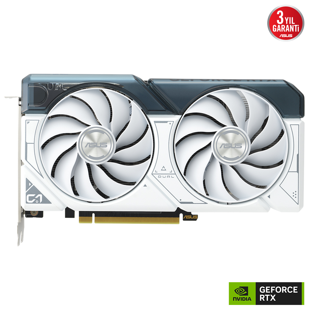 ASUS Dual GeForce RTX 4060 OC DUAL-RTX4060-O8G-WHITE 8GB GDDR6 128Bit DX12 DLSS 3 Gaming (Oyuncu) Ekran Kartı