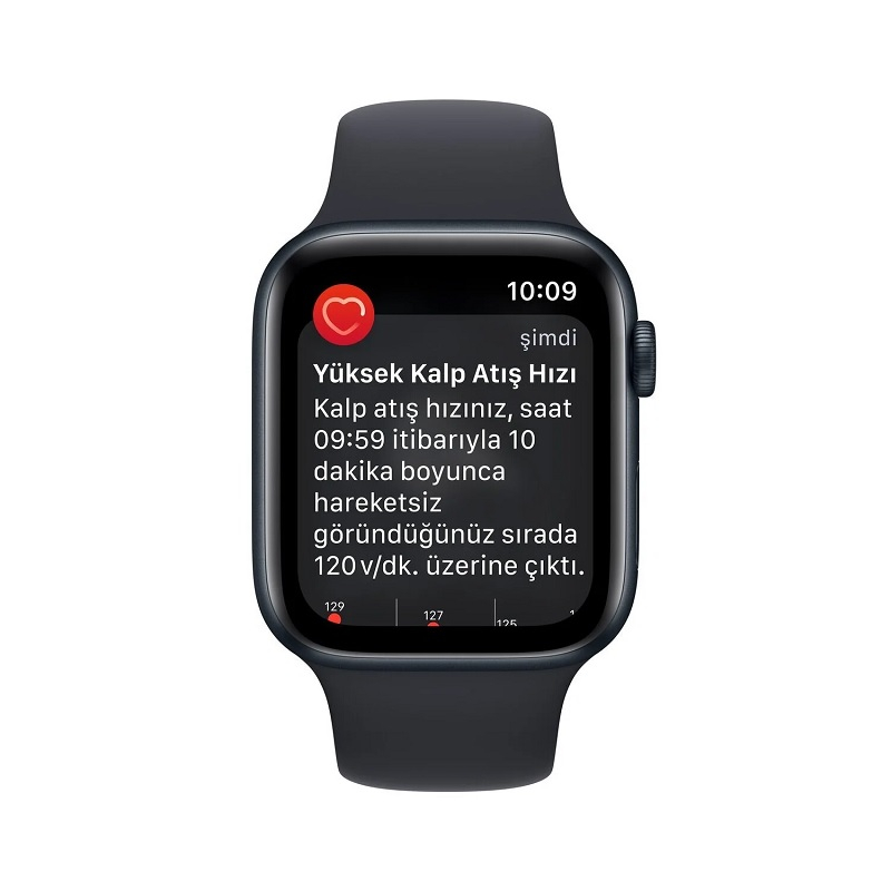 Apple Watch SE GPS 44mm Gece Yarısı Alüminyum Kasa ve Gece Yarısı Spor Kordon - MNK03TU/A