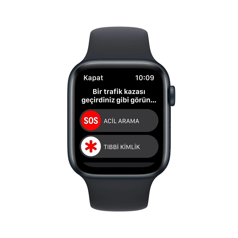 Apple Watch SE GPS 44mm Gece Yarısı Alüminyum Kasa ve Gece Yarısı Spor Kordon - MNK03TU/A