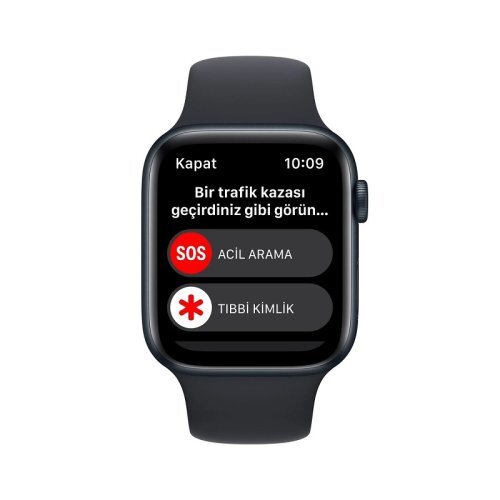 Apple Watch SE GPS 44mm Gece Yarısı Alüminyum Kasa ve Gece Yarısı Spor Kordon - MNK03TU/A
