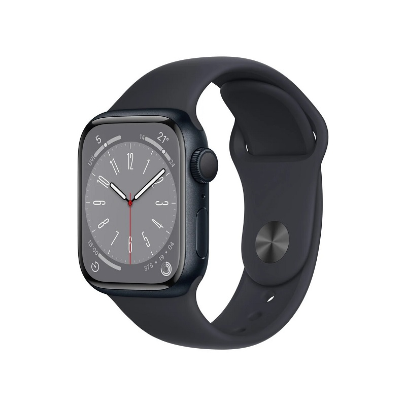 Apple Watch Series 8 GPS 41mm Gece Yarısı Alüminyum Kasa Gece Yarısı Spor Kordon - MNP53TU/A