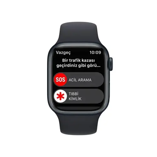 Apple Watch Series 8 GPS 41mm Gece Yarısı Alüminyum Kasa Gece Yarısı Spor Kordon - MNP53TU/A 